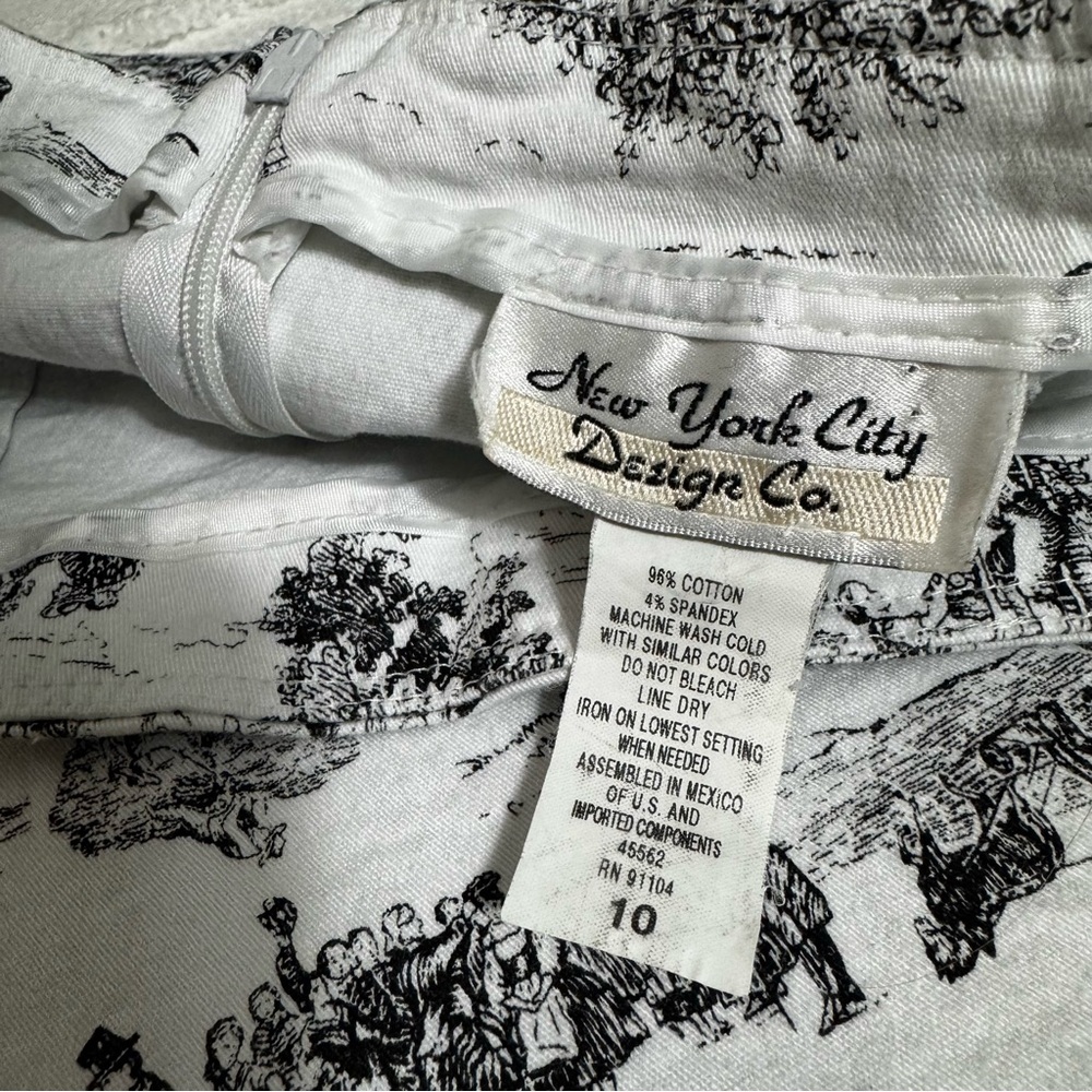 Vintage New York City Design Co. Ivory Pencil Skirt Black Vintage Toile Print - Picture 6 of 7